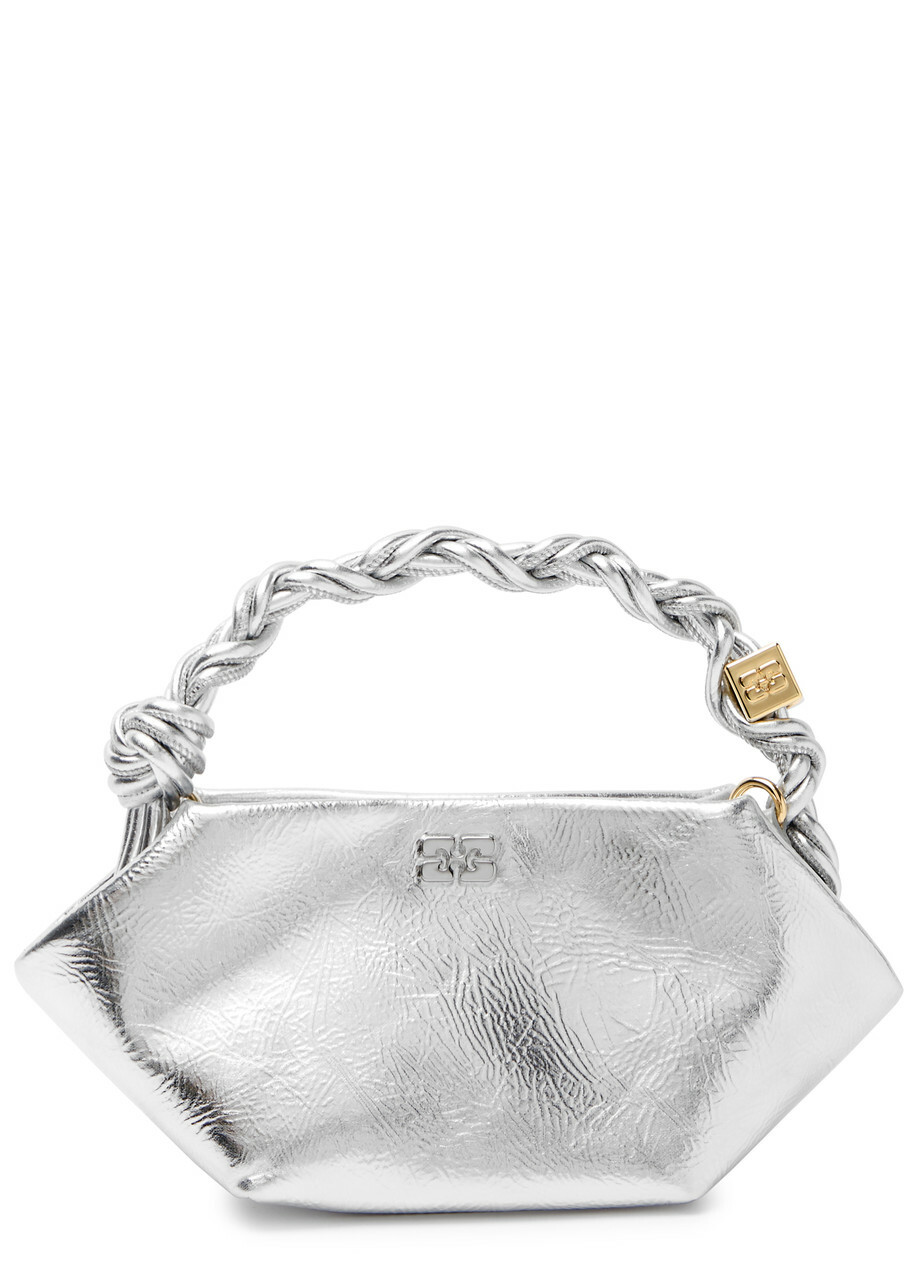 Ganni Bou Mini Metallic Leather Cross-body bag - Silver