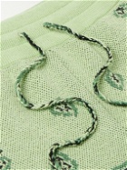 Alanui - Straight-Leg Embroidered Cotton-Piqué Drawstring Shorts - Green