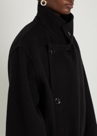 Lemaire High-neck Wool Coat Black