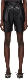 ANINE BING Black Carmen Leather Shorts