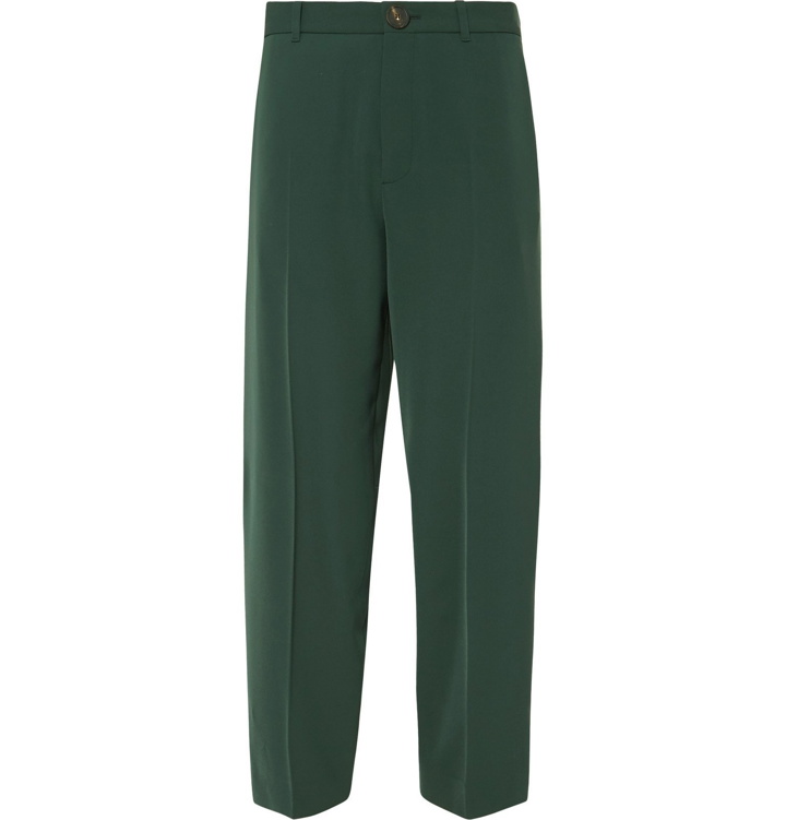 Photo: Balenciaga - Wide-Leg Twill Trousers - Green