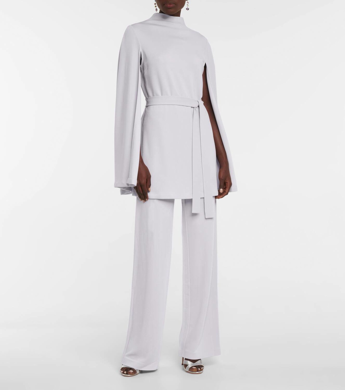Safiyaa Harper caped stretch-jersey top