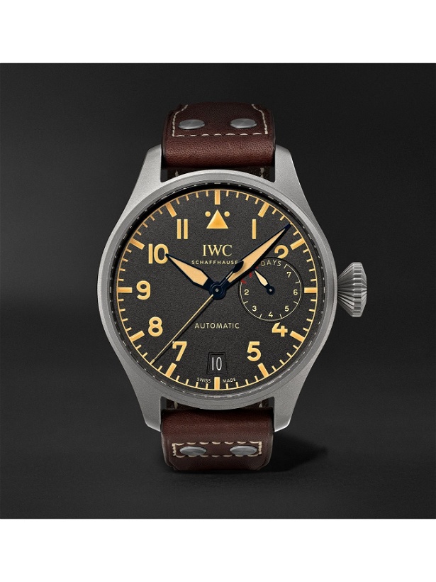 Photo: IWC Schaffhausen - Big Pilot's Heritage Automatic 46.2mm Titanium and Leather Watch, Ref. No. IW501004