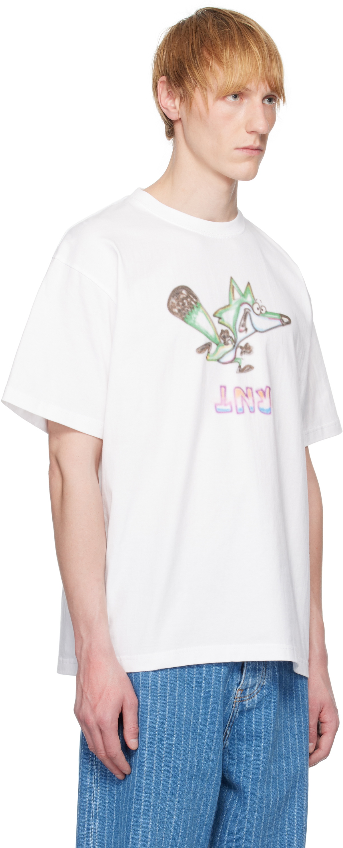 RICE NINE TEN White Scribbles T-shirt
