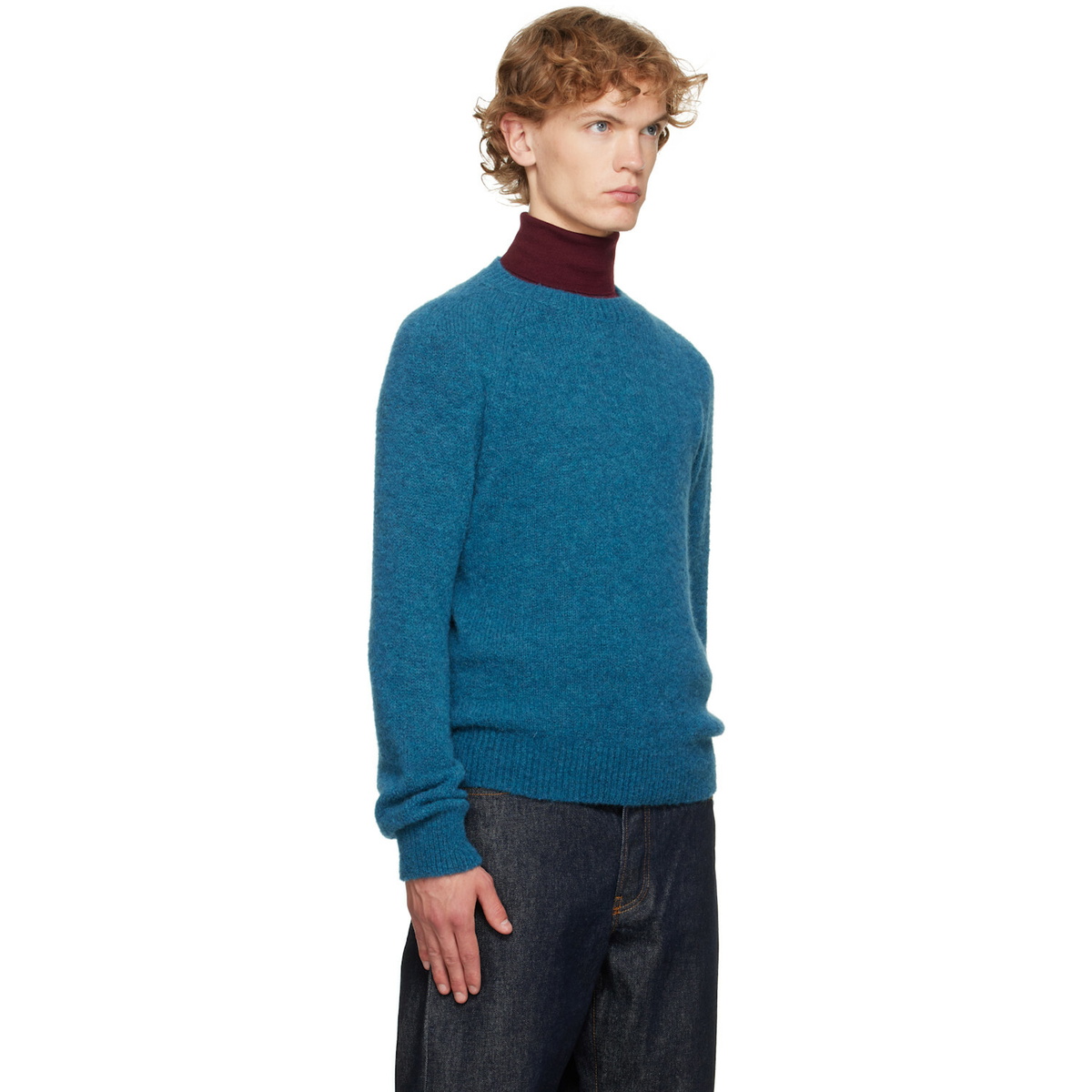 Dries Van Noten Blue Alpaca Sweater