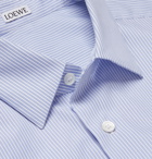 Loewe - Logo-Print Striped Cotton-Poplin Shirt - Blue