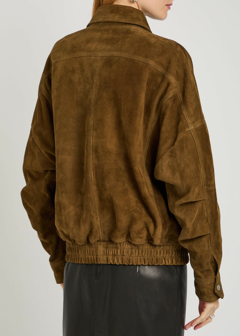 Nour Hammour Dalma Suede Jacket Dark Brown