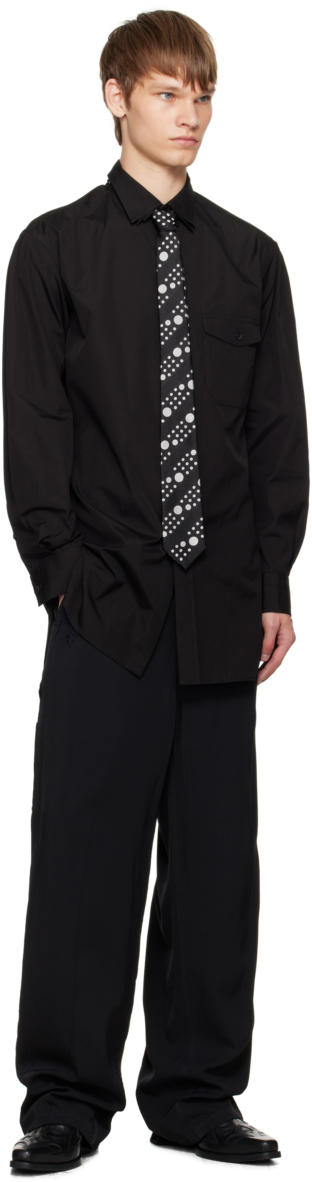 YOHJI YAMAMOTO Black Derby Tie