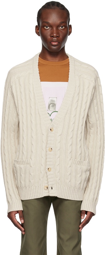 Photo: Helmut Lang Off-White Buttoned Cardigan