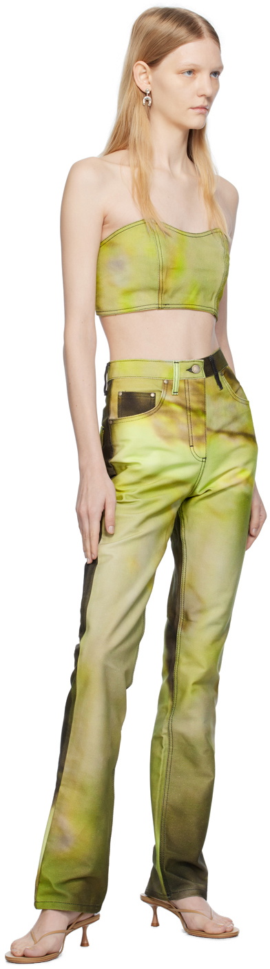 Serapis SSENSE Exclusive Green Denim Camisole