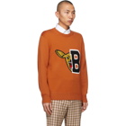 Burberry Orange Varsity Graphic Ivie Sweater