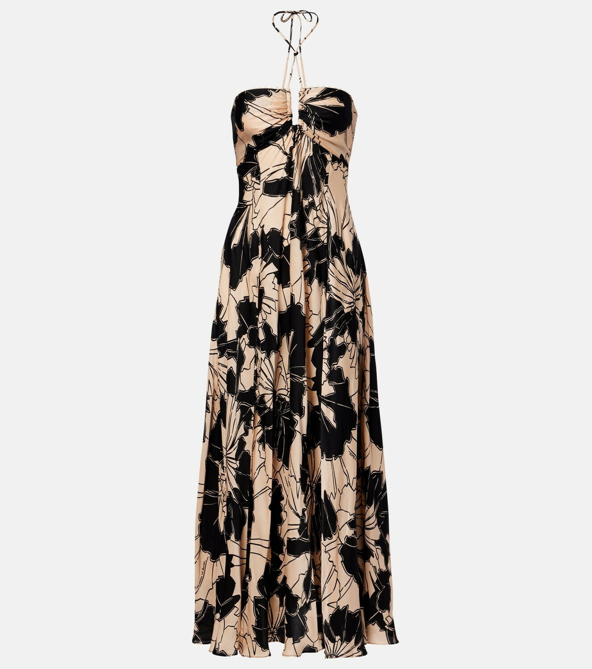 Poupette St Barth Carla floral halterneck maxi dress