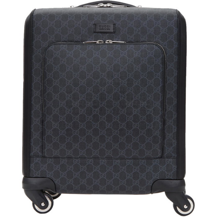 Photo: Gucci Black Mini GG Supreme Trolley Suitcase 