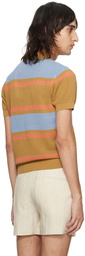 Dries Van Noten Tan Striped Polo