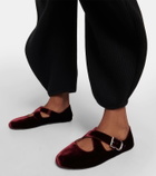 Alaïa Criss Cross velvet ballet flat