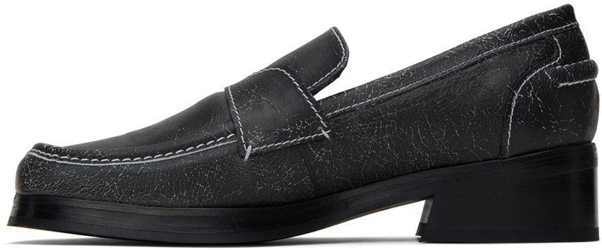 Eckhaus Latta Black Stitched Loafers Eckhaus Latta