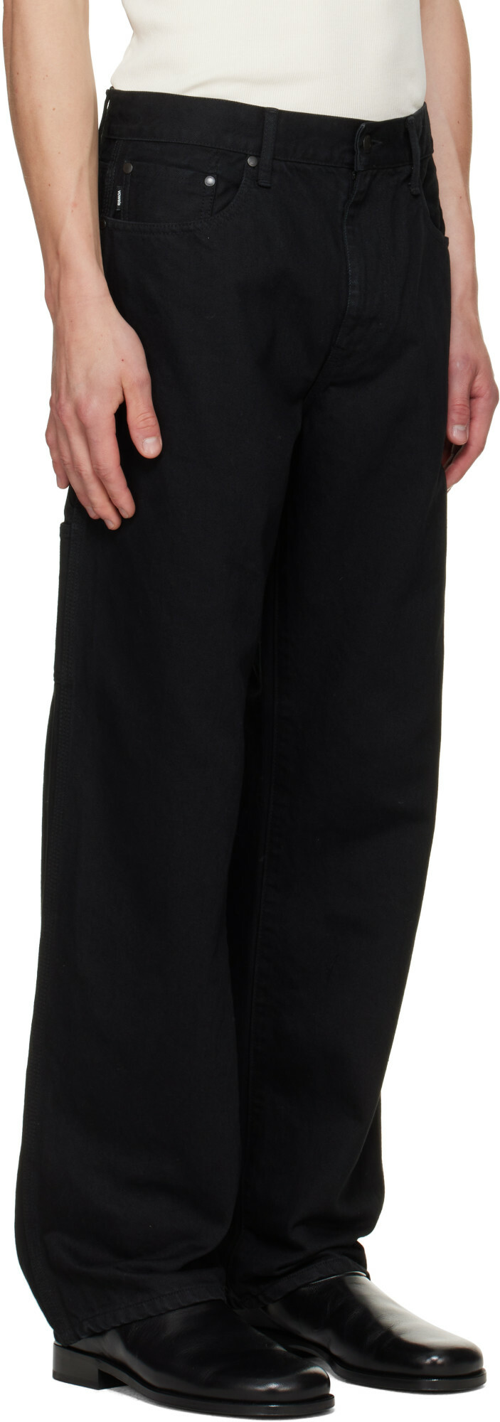 vowels Black Overdyed Painter Jeans