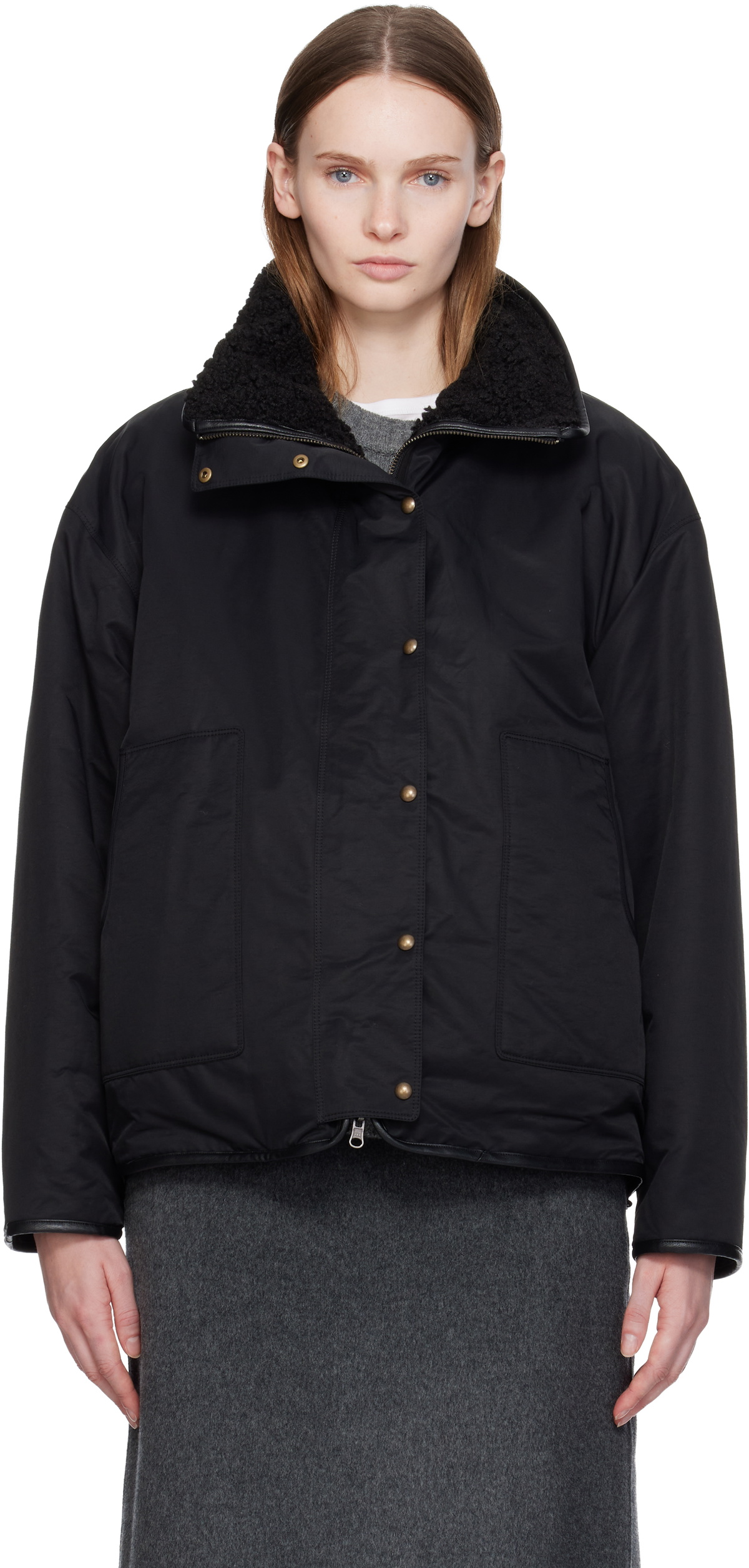 Nothing Written Black Pooh Reversible Faux-Shearling Jacket