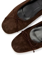 Aeyde Tiby Kid Bow-appliquéd Suede Ballet Flats Brown