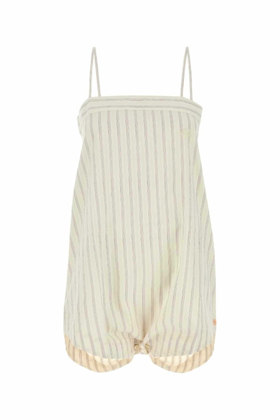 Photo: Bode Embroidered Cotton Lavender Sail Jumpsuit