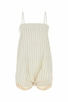 Bode Embroidered Cotton Lavender Sail Jumpsuit