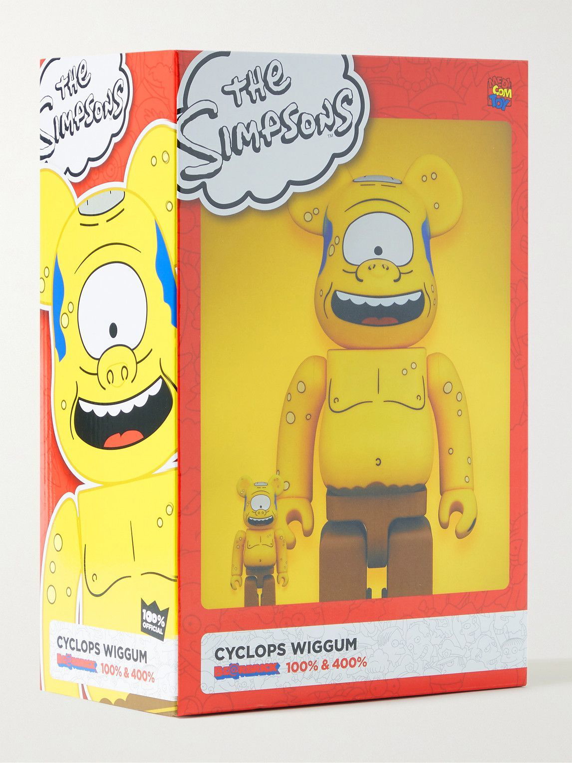 BE@RBRICK - 100% 400% The Simpsons Cyclops Wiggum Figurine Set BE