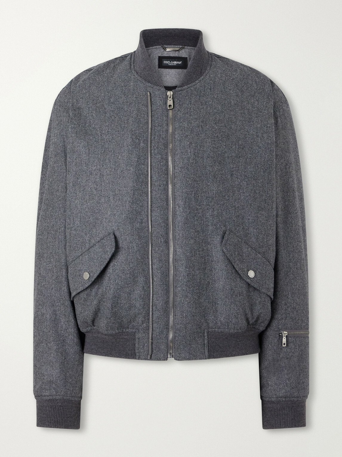 Dolce&Gabbana - Wool-Flannel Bomber Jacket - Gray