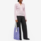 LASTFRAME Women's Sheer Ichimatsu Market Bag Medium in Lavender