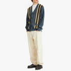 Beams Plus Men's Stripe Cardigan in Blue