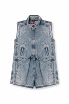 Diesel Playsuit in treated nylon - Jumpsuits Womens in Blue