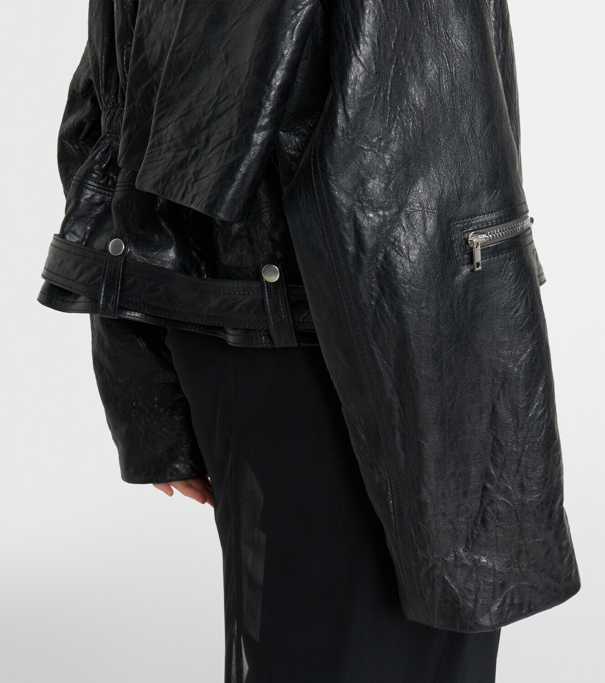 Rick Owens Scarf Light leather biker jacket