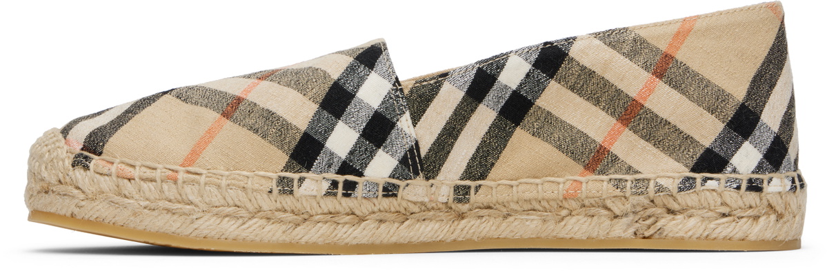 Burberry Beige Check Mews Espadrilles​