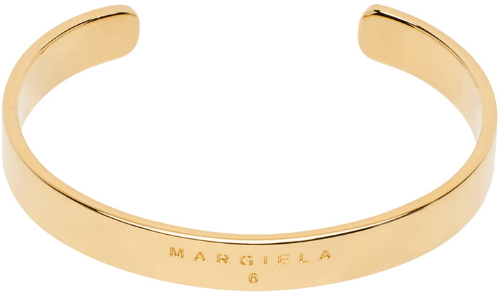 Photo: MM6 Maison Margiela Gold Minimal Cut Bracelet