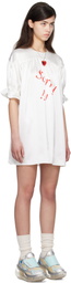 I'm Sorry by Petra Collins SSENSE Exclusive White JennyFax Edition Puff Sleeve Minidress