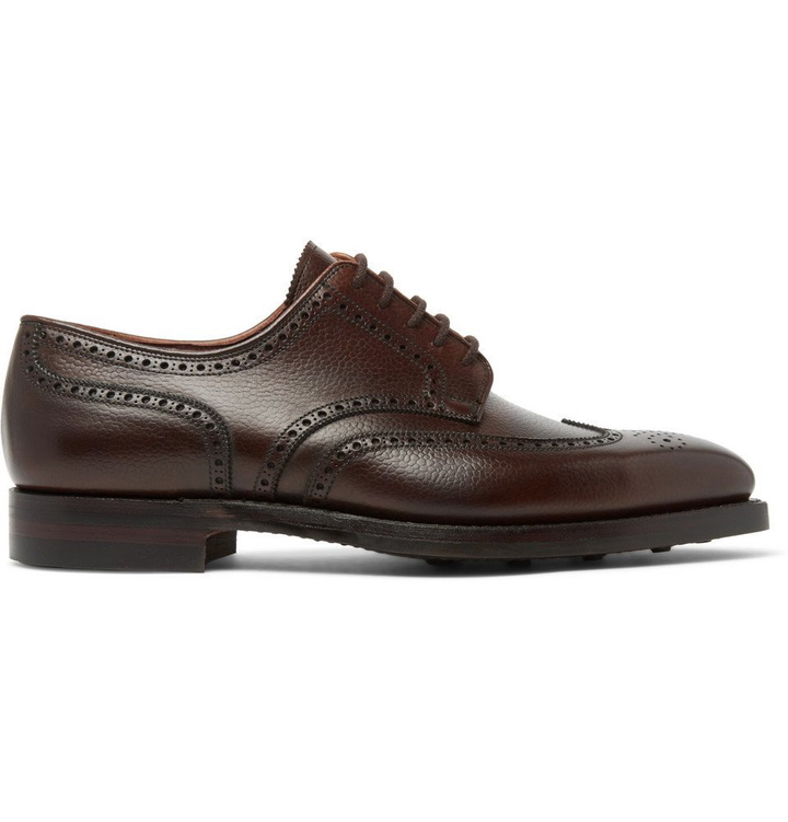 Photo: George Cleverley - Henry Pebble-Grain Leather Wingtip Brogues - Dark brown