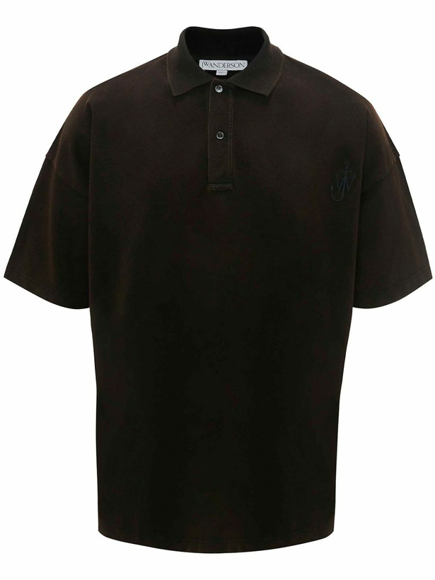 Photo: JW Anderson Brown Logo-Embroidered Polo Shirt