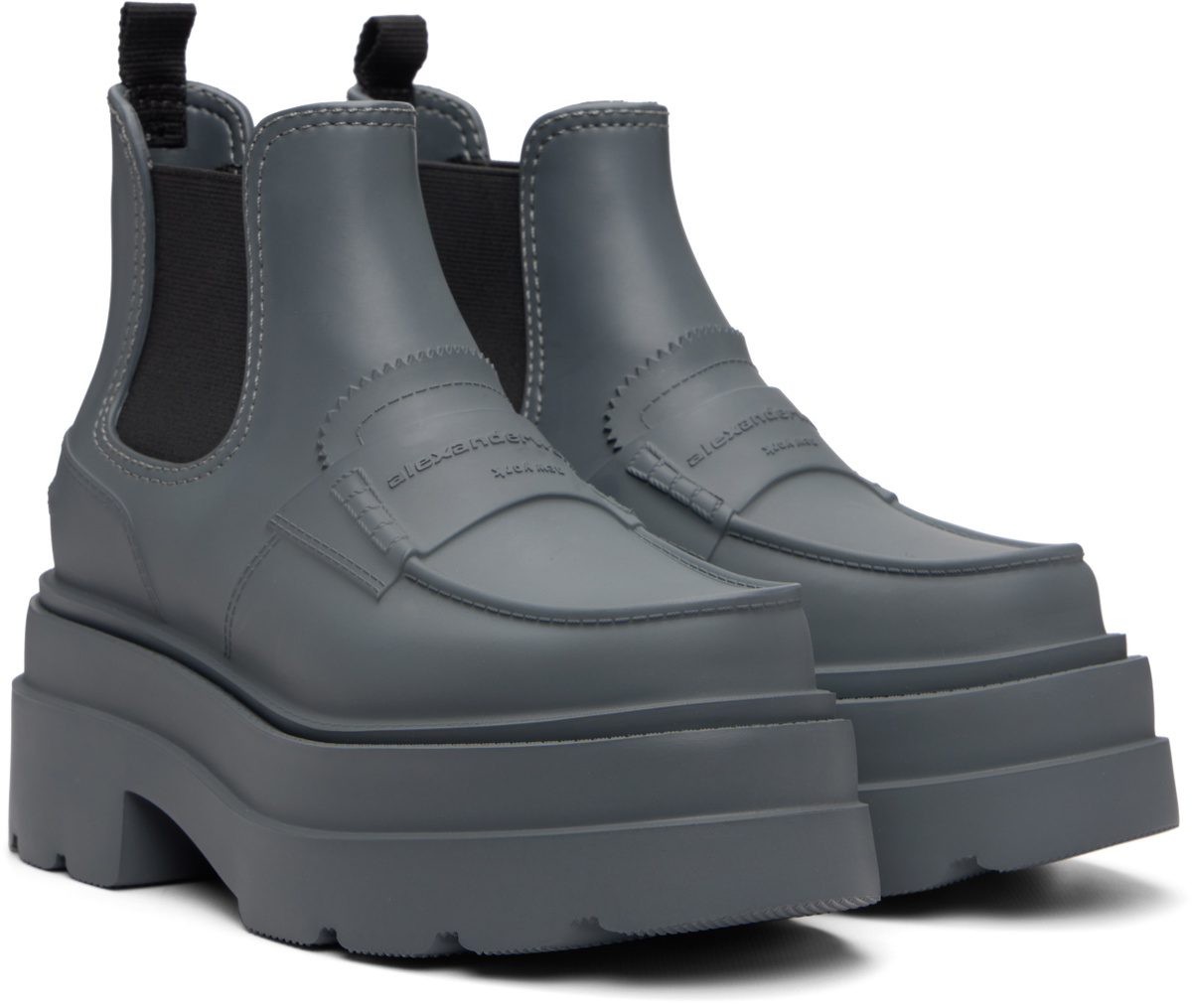 Alexander Wang Gray Carter Platform Rain Boots
