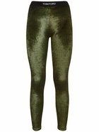 TOM FORD - Stretch Velvet Logo Leggings