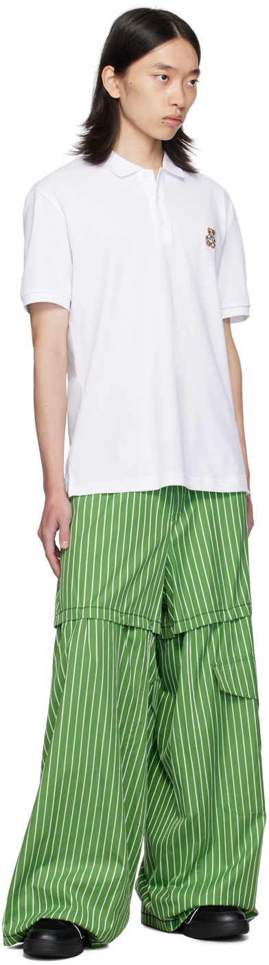 Moschino White Teddy Patch Polo