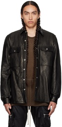 Rick Owens Black Padded Leather Jacket