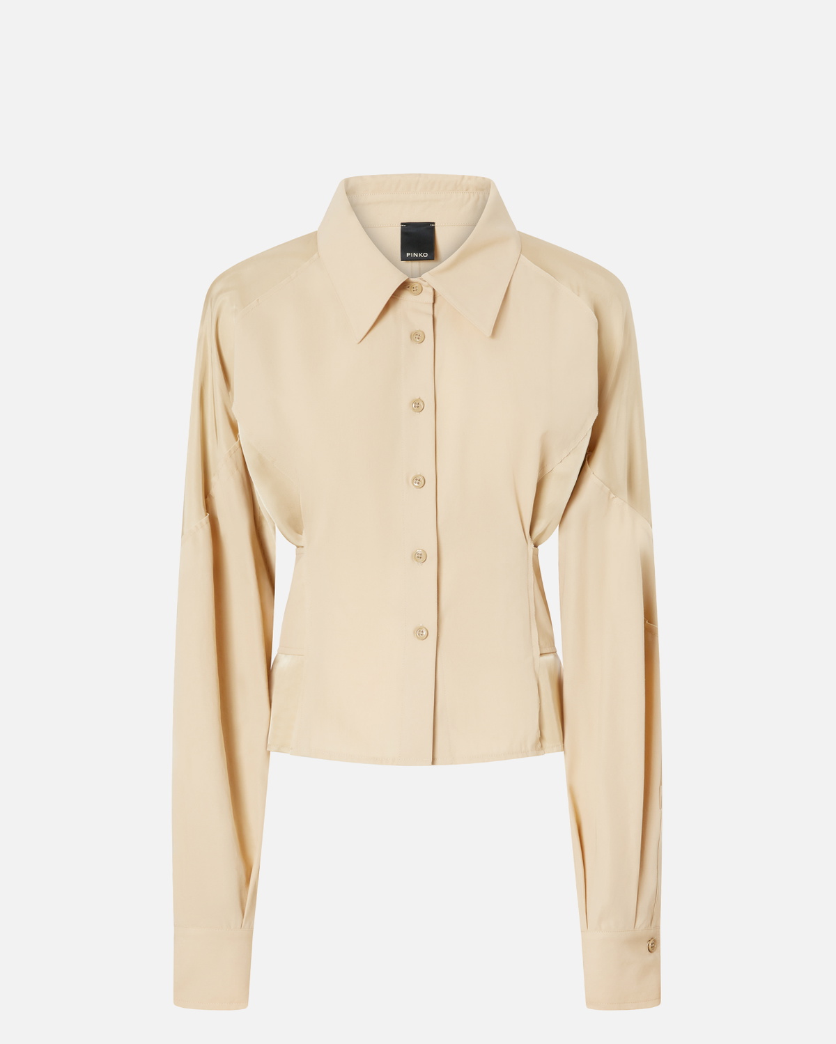 Pinko Habotai And Cotton Shirt With Belt Light Brown