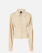 Pinko Habotai And Cotton Shirt With Belt Light Brown