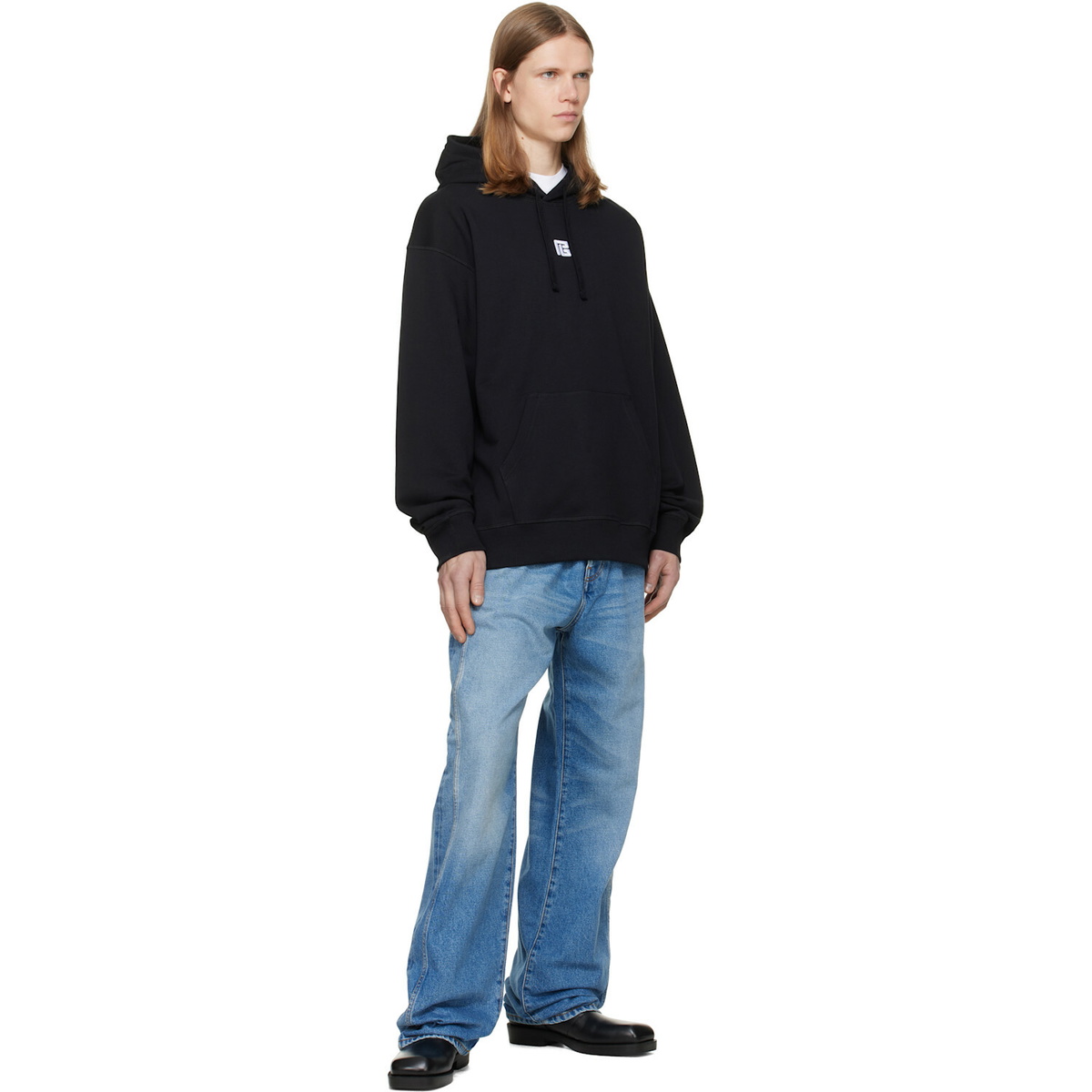 BALMAIN Black Embroidered Hoodie