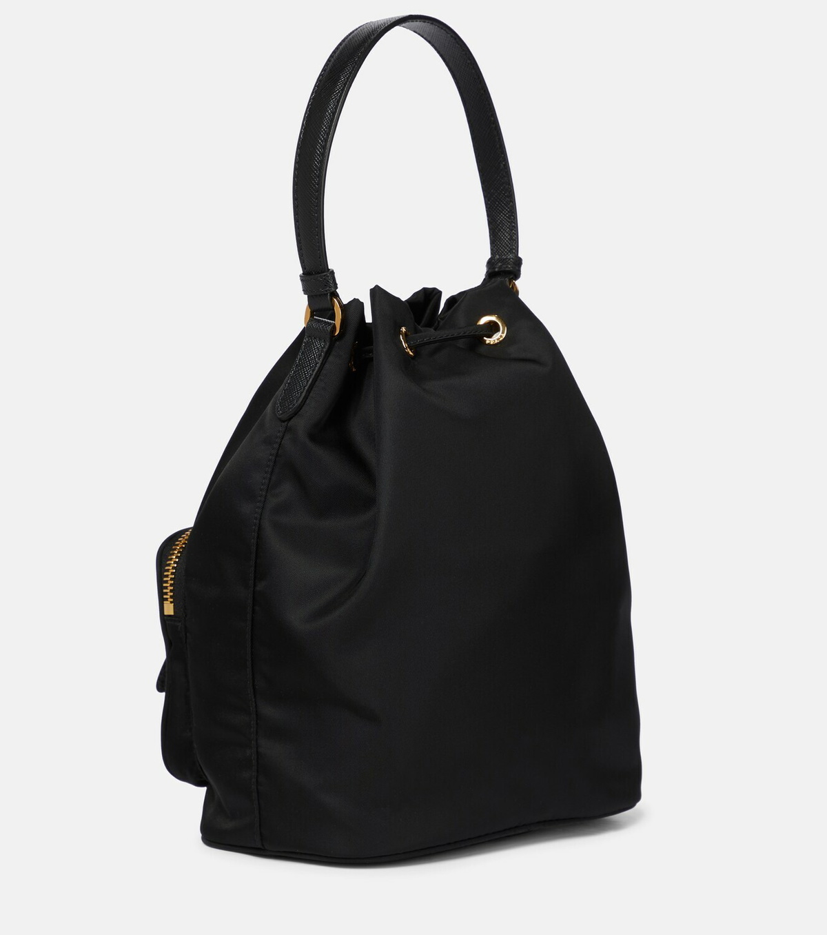 Prada nylon shop mini bucket bag