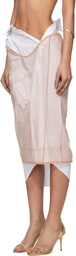 Dilara Findikoglu White & Beige Loner At The Football Match Midi Skirt