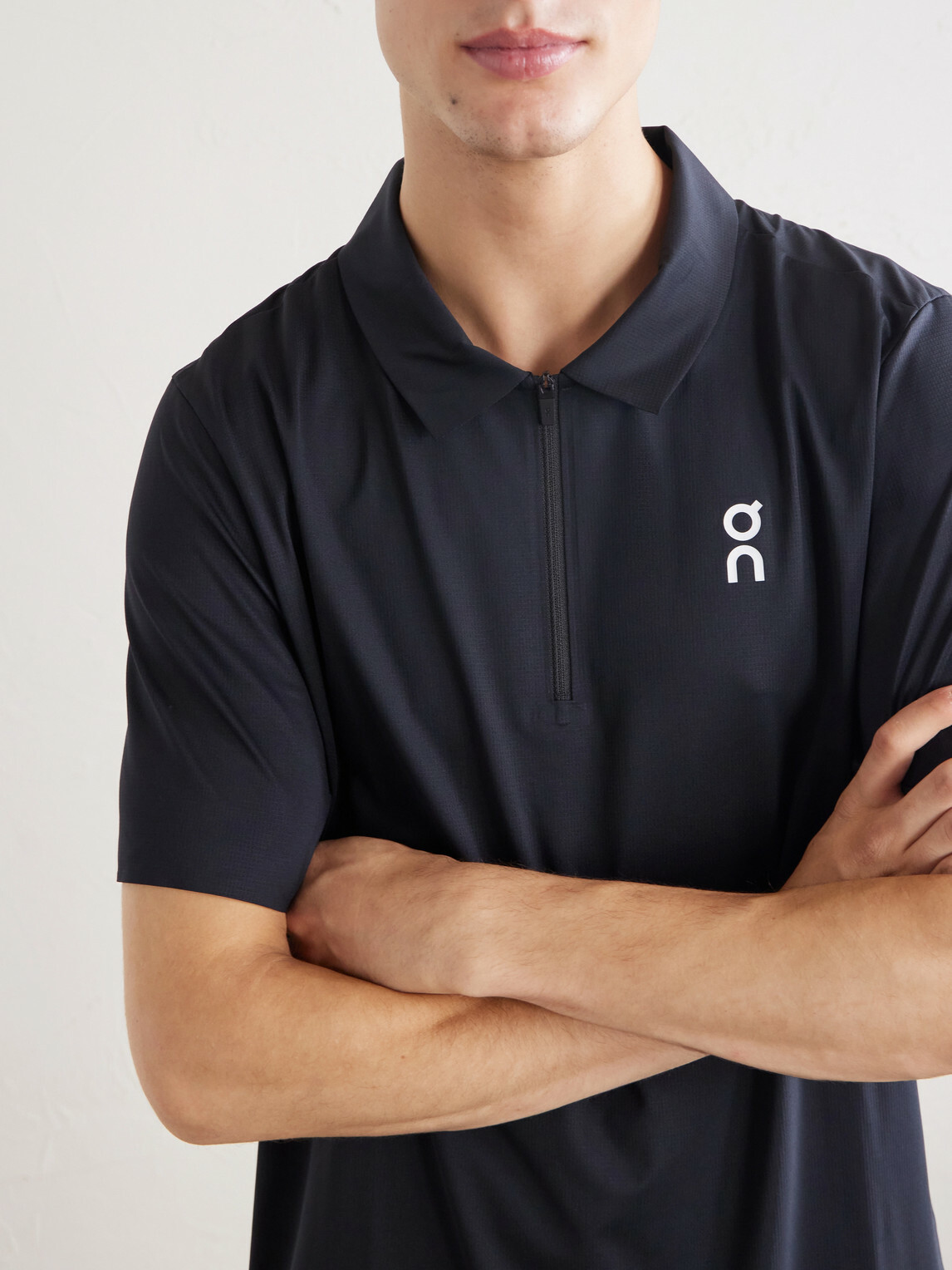 On - Court Logo-Printed Shell Polo Shirt - Black