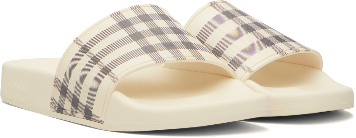 Burberry Beige Check Slides