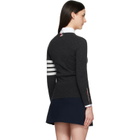 Thom Browne Gray Classic Cashmere 4-Bar V-Neck Cardigan