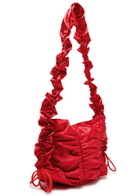 Damson Madder Ruched Satin Shoulder bag - Red - One Size