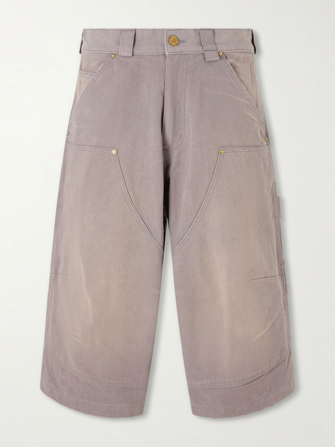 Willy Chavarria - Stocknot Double Knee Cotton Shorts - Gray